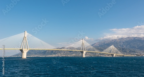 Suspension bridge across a sea