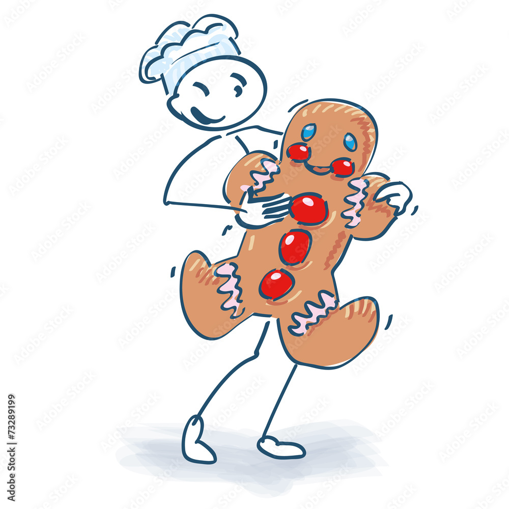 Strichmännchen, Adventszeit und Weihnachtsbäcker Strichmännchen, Adventszeit und Weihnachtsbäcker