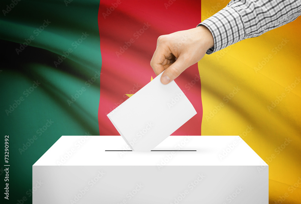 Ballot box with national flag on background - Cameroon Ballot box with national flag on background - Cameroon
