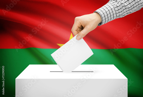 Ballot box with national flag on background - Burkina Faso