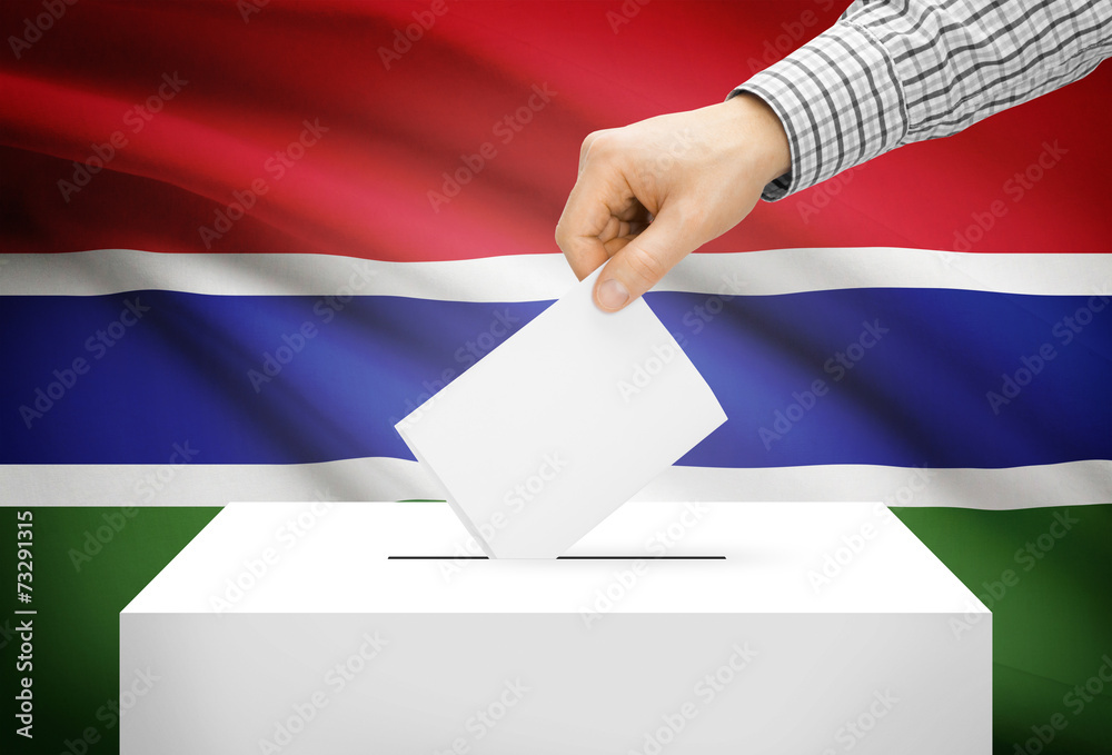Ballot box with national flag on background - Gambia Ballot box with national flag on background - Gambia