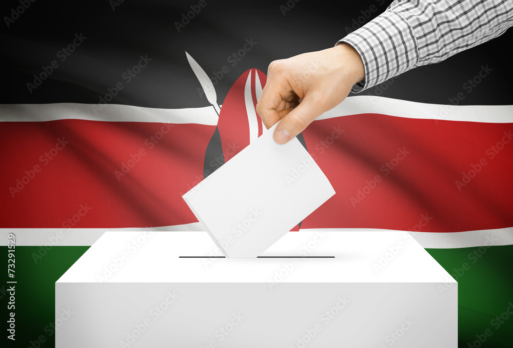 Ballot box with national flag on background - Kenya Ballot box with national flag on background - Kenya