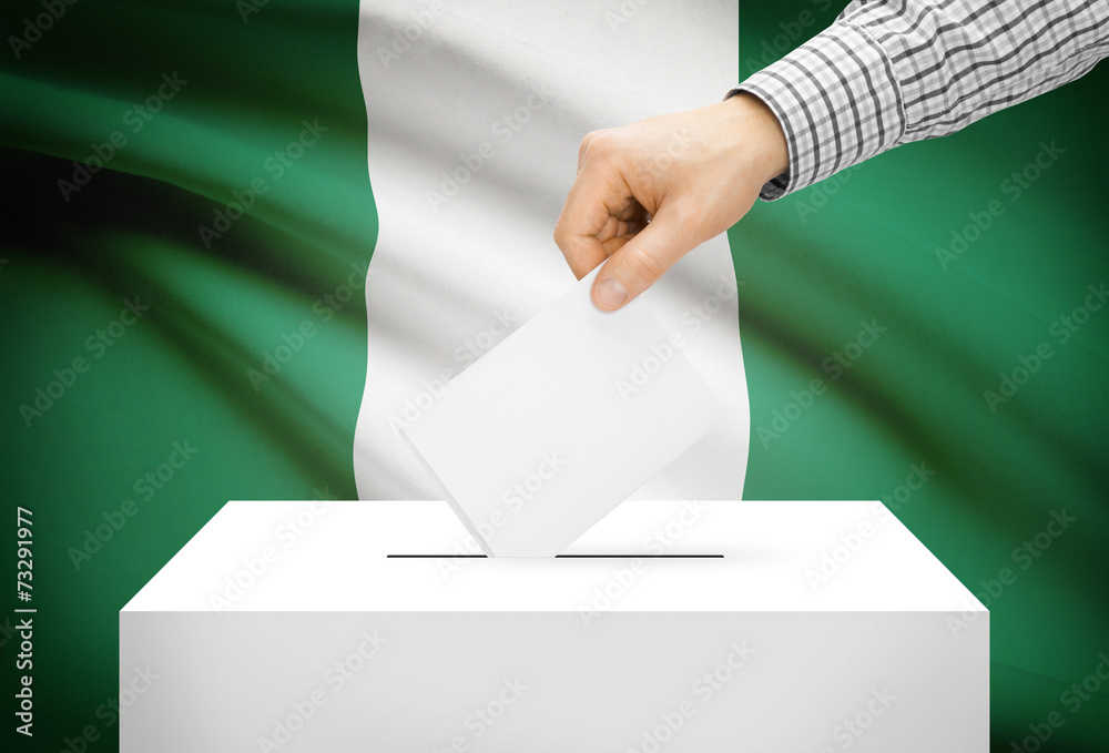 Ballot box with national flag on background - Nigeria Ballot box with national flag on background - Nigeria
