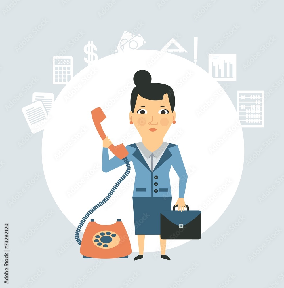 accountant talking on the phone illustration accountant talking on the phone illustration