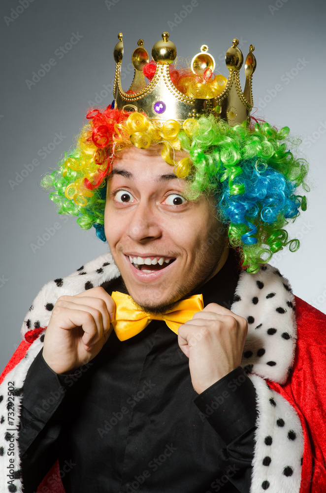 King businessman in funny concept King businessman in funny concept