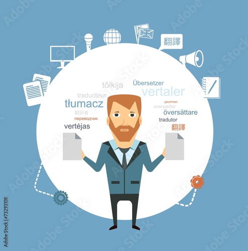 translator keeps documents illustration