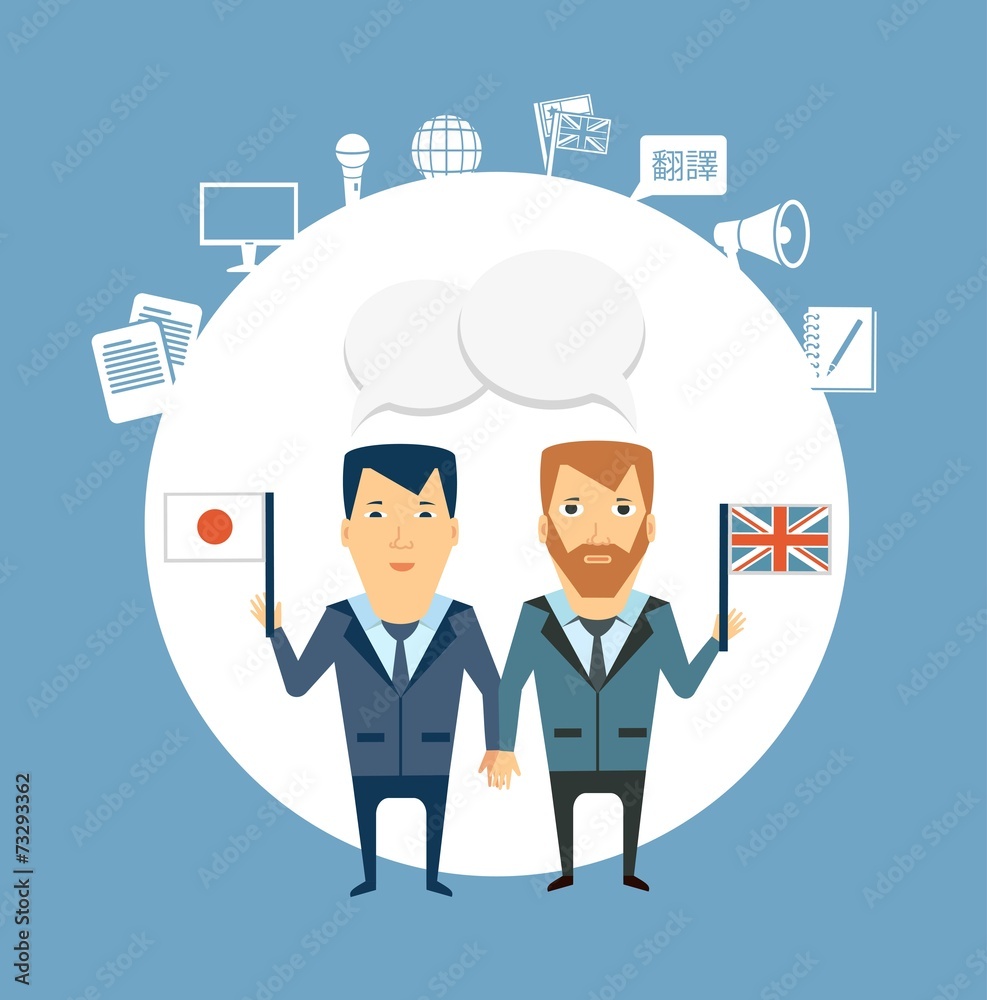 translator says a foreigner illustration translator says a foreigner illustration
