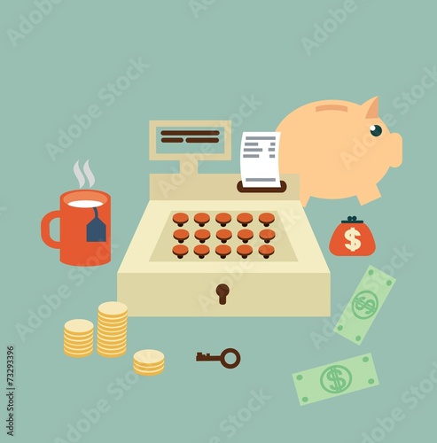 cash register seller  illustration