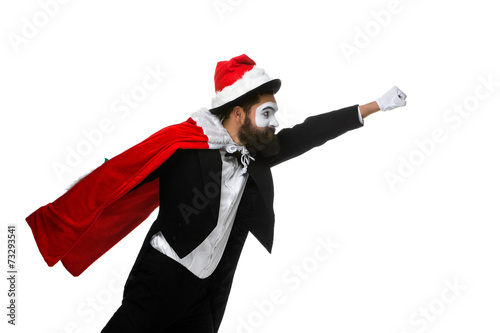 Man with christmas hat and a Santa's sack