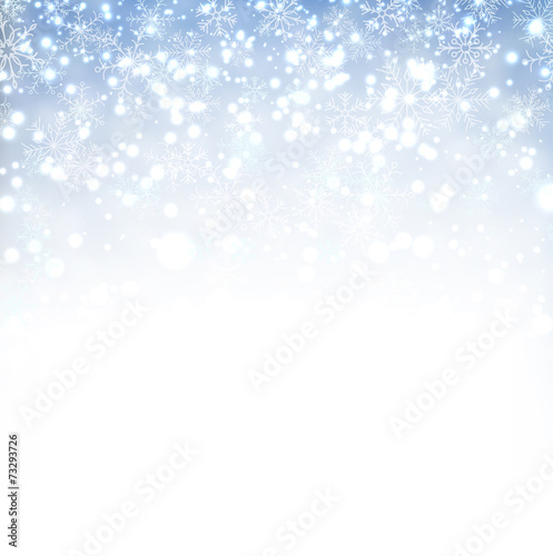 Christmas background with crystallic snowflakes.