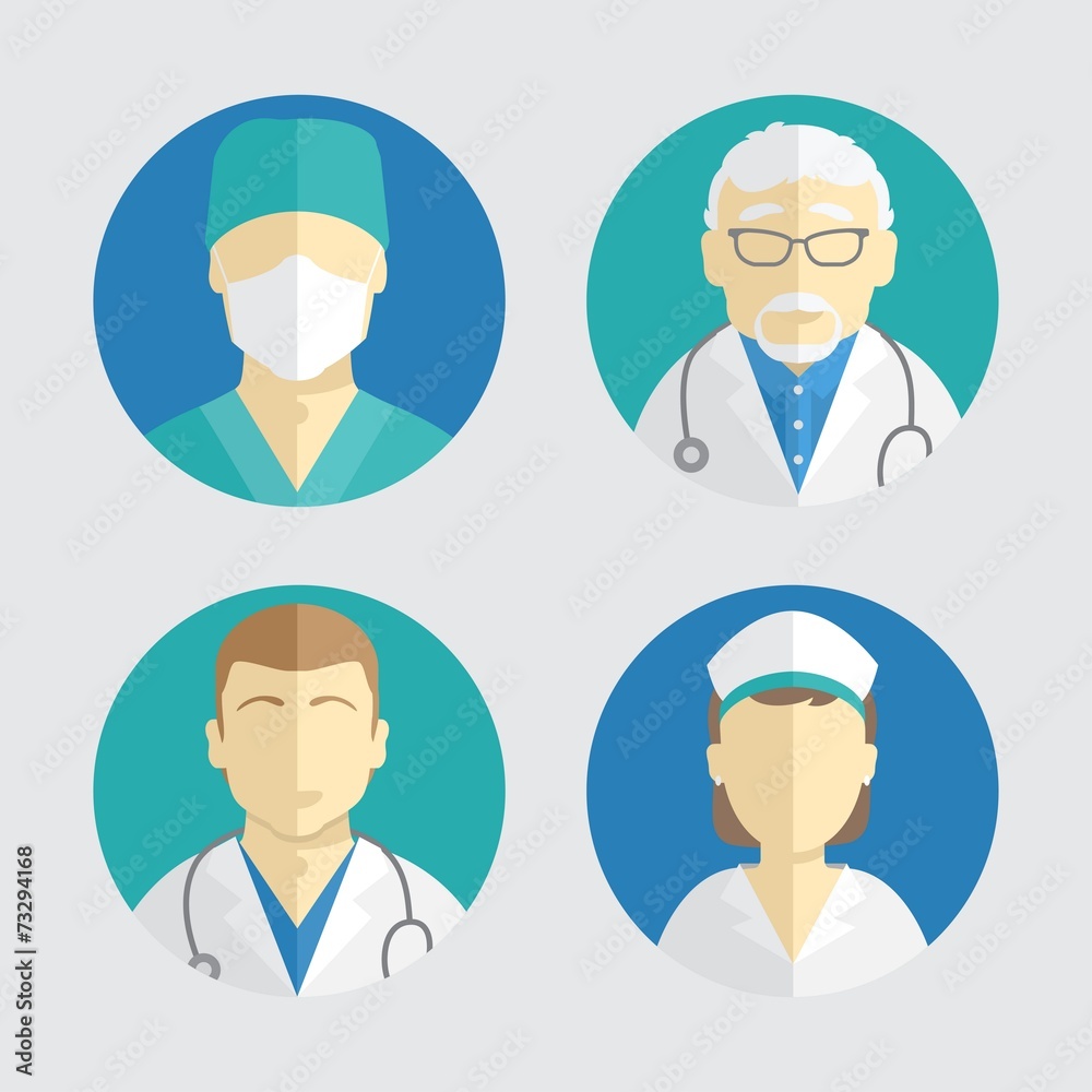 illustration of flat design. people icons. doctor and nurse illustration of flat design. people icons. doctor and nurse