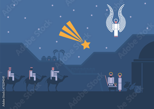 nativity scene and the three wise men