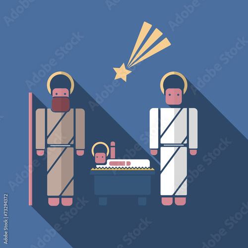 nativity scenein modern flat style