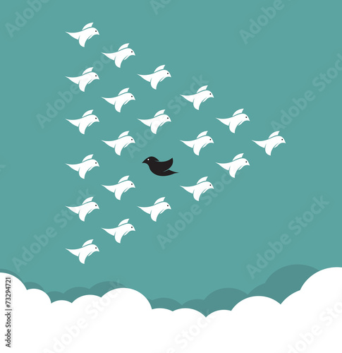 Flock of birds flying in the sky, Different concepts
