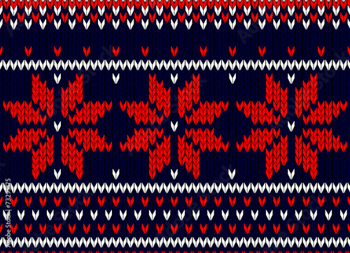 christmas card, scandinavian style seamless knitted pattern