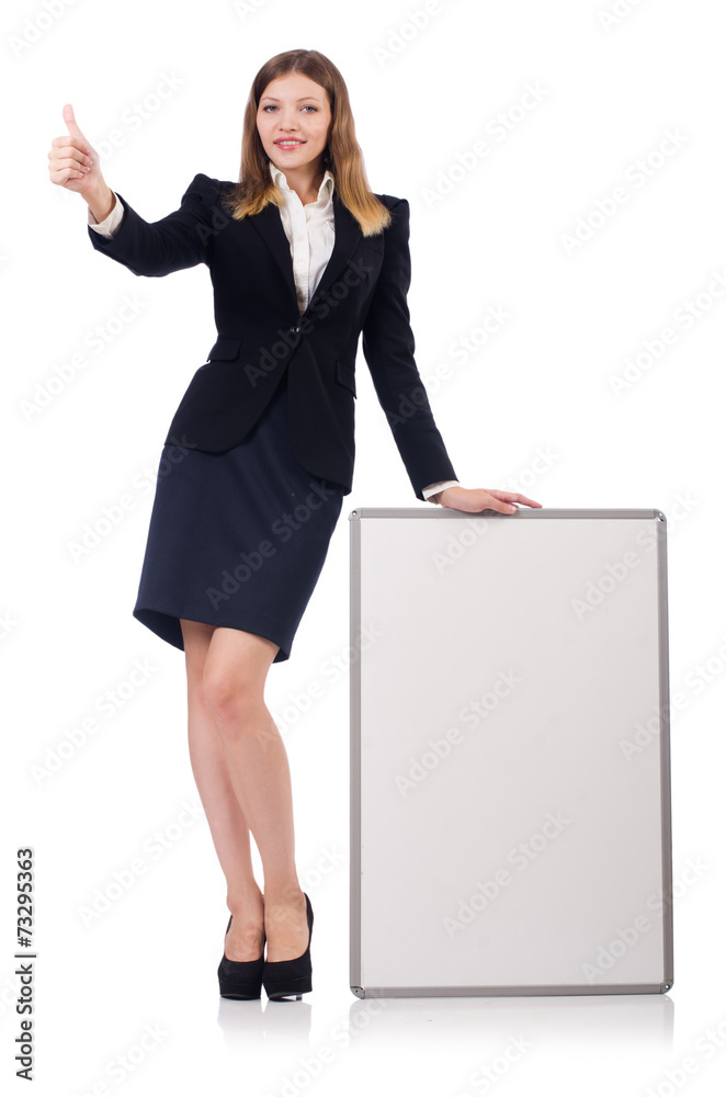 Businesswoman in business concept isolated on white Businesswoman in business concept isolated on white
