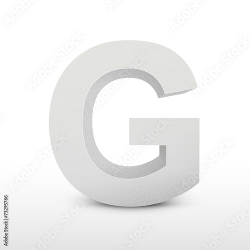white letter G isolated on white