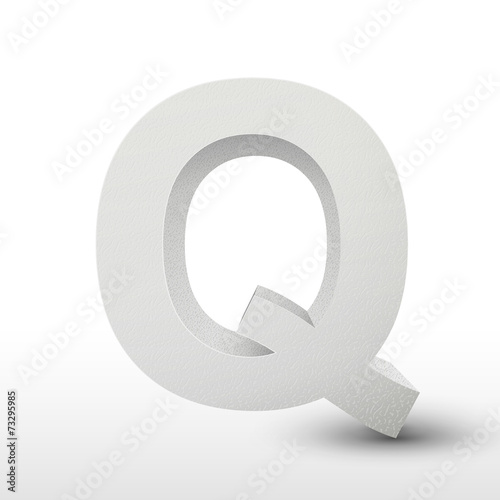 white letter Q isolated on white