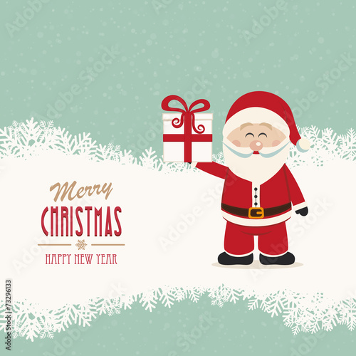 santa claus hold gift winte...