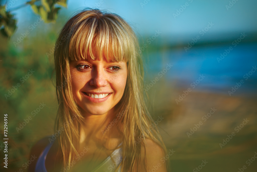 Beautiful young girl smiling. Beautiful young girl smiling.