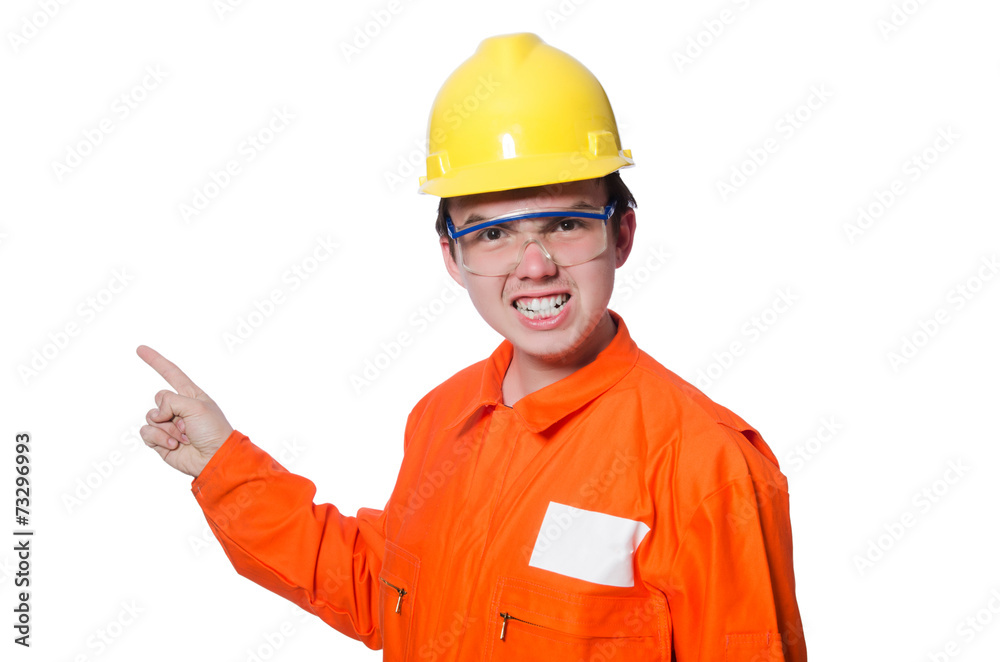 Industrial worker isolated on the white background Industrial worker isolated on the white background