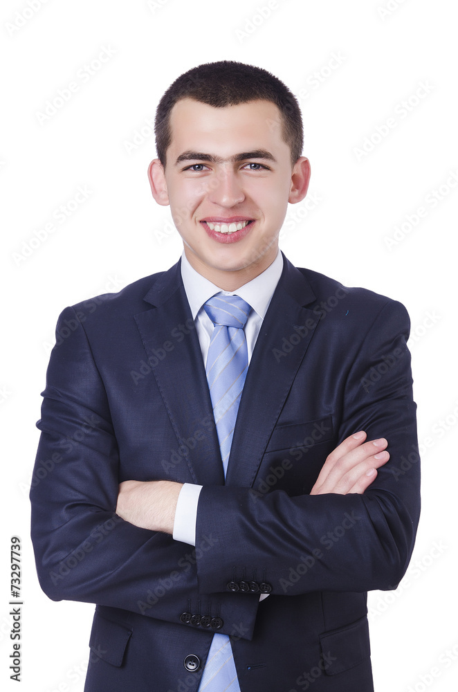 Young attractive businessman with crossed arms isolated on white Young attractive businessman with crossed arms isolated on white