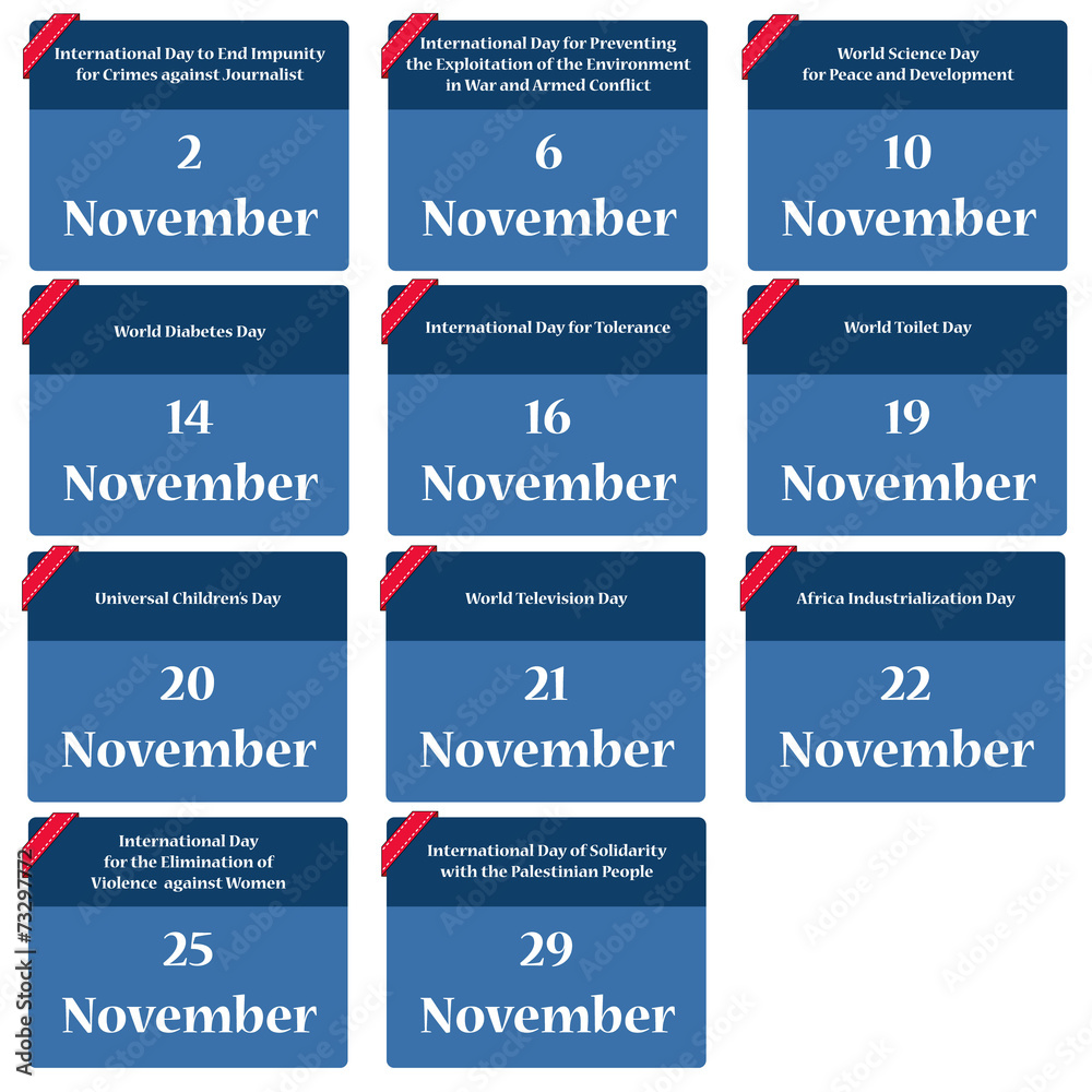 Important dates in november - reminder Stock Vector | Adobe Stock