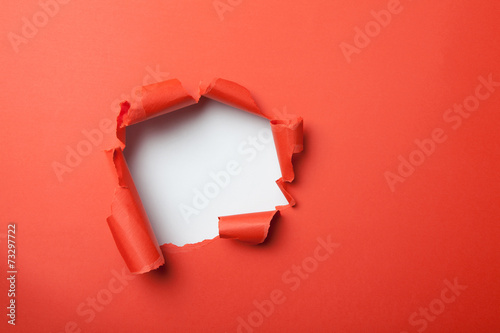 Red paper with hole photo