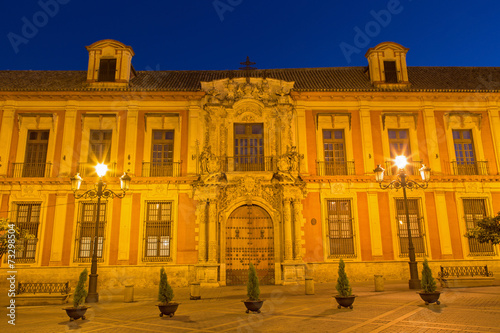 Seville - Palacio arzobispal (archiepiscopal palace) at dusk photo