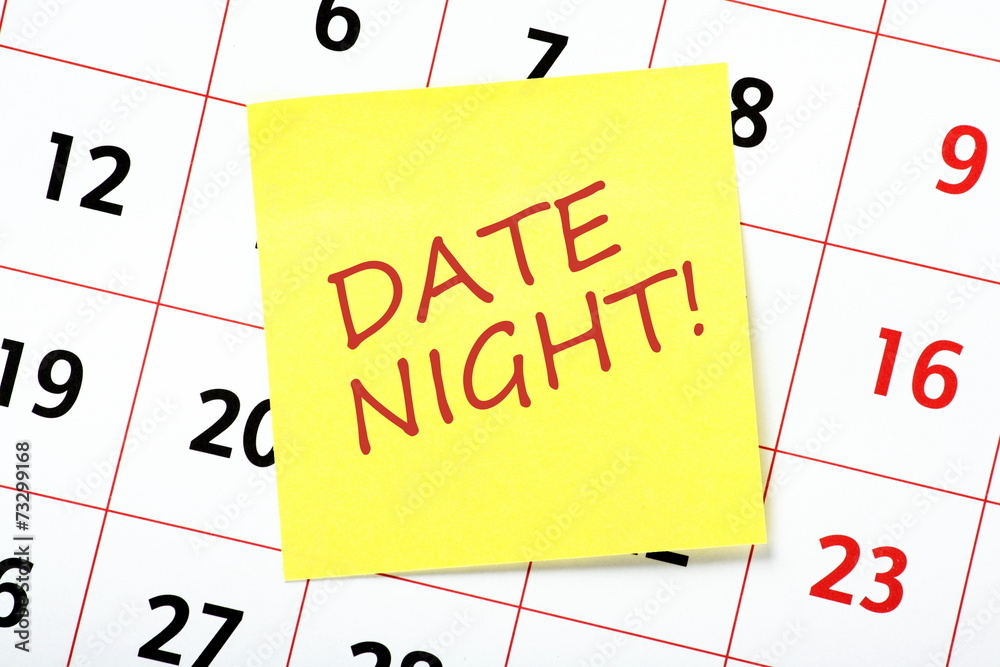 Date Night reminder note attached to a calendar Stock Illustration | Adobe  Stock