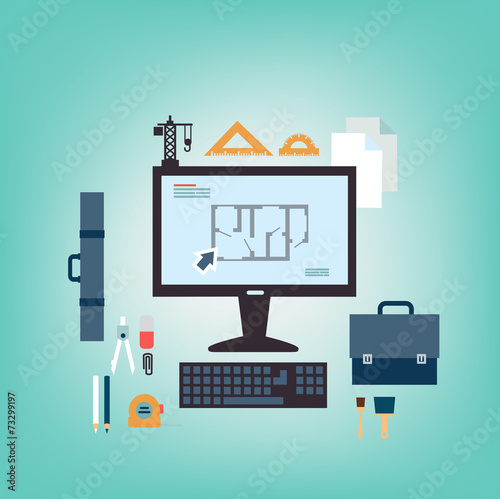Working table of an architect