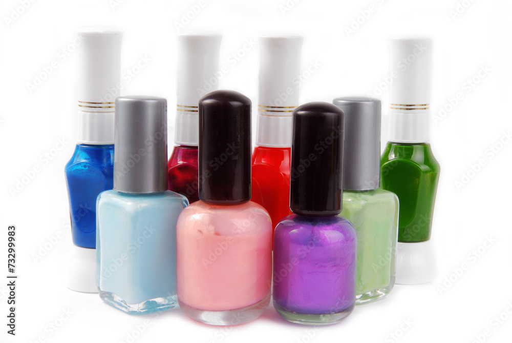 close up of the nail polish isolated on white close up of the nail polish isolated on white