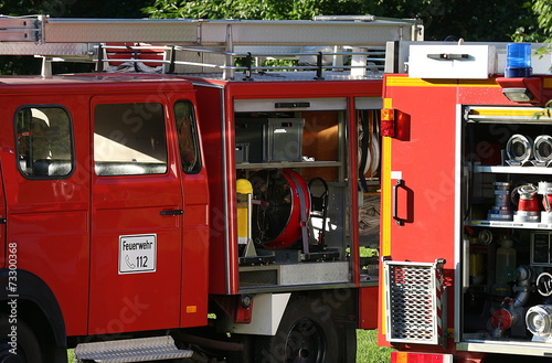 Blick in das Innere eines Feuerwehrautos