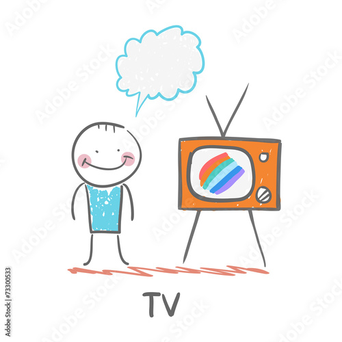man watching TV
