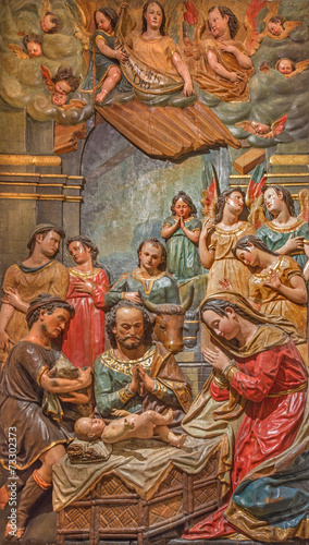 Seville - Adoration of shepherds relief in Church of El Salvador