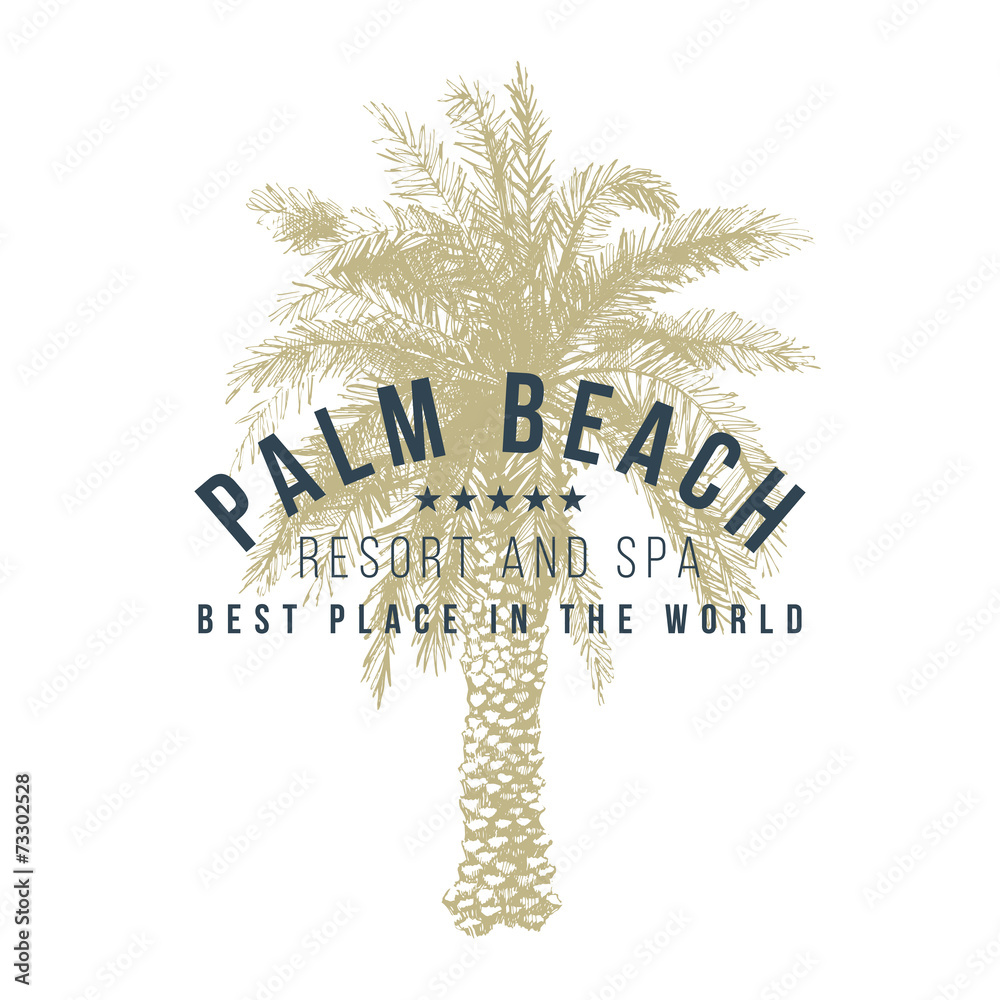 Naklejka premium palm beach logo template