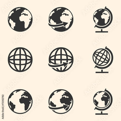 Vector Set of Globe Icons