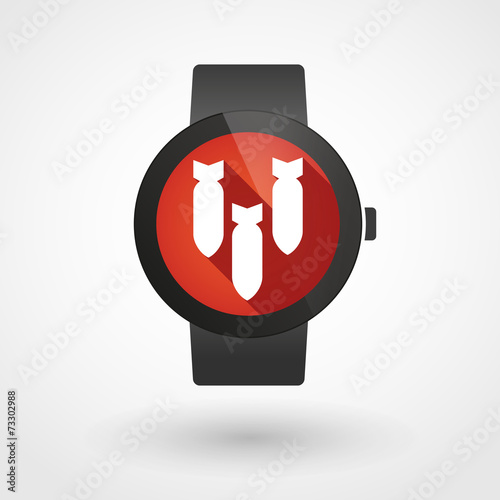 Smart watch icon with bombs