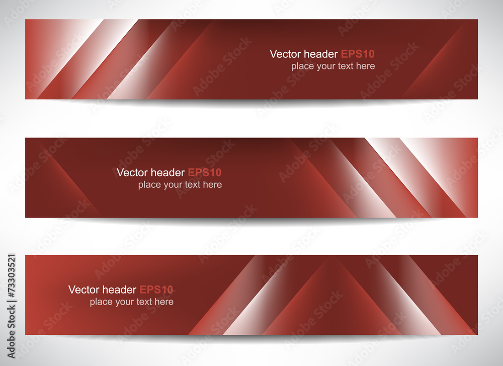 Fototapeta premium Web header, set of vector banner, design with precise dimension