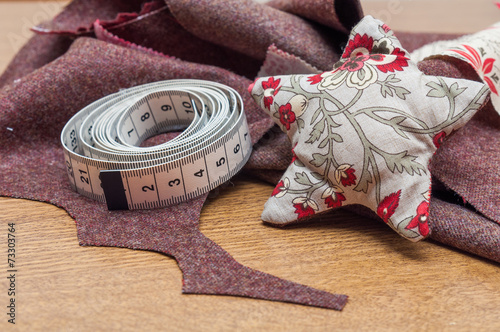 Handmade christmas decoration, Star made of fabric