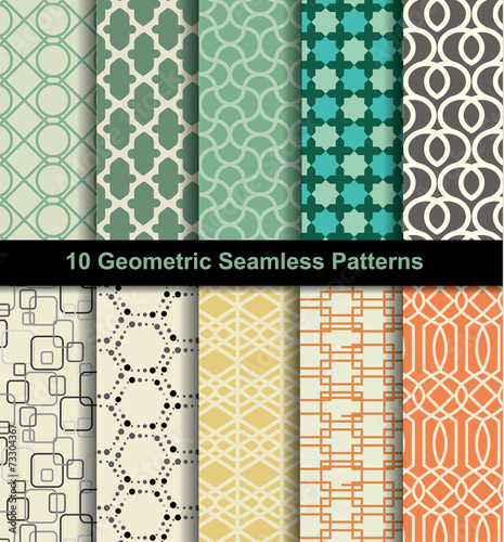 set seamless pattern retro