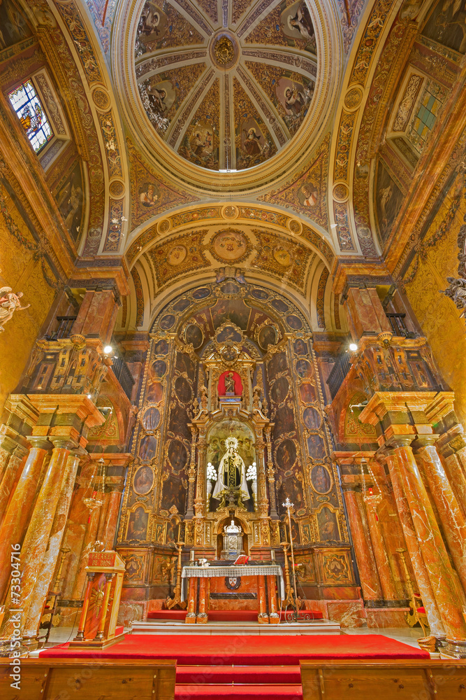 Seville - presbytery of baroque church Iglesia de Buen Suceso