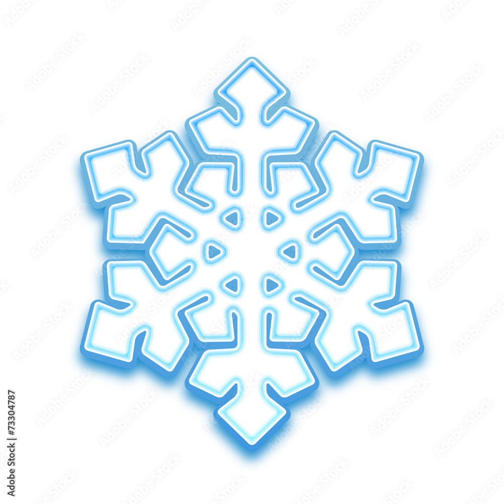 Illustration of three-demention snowflake Illustration of three-demention snowflake