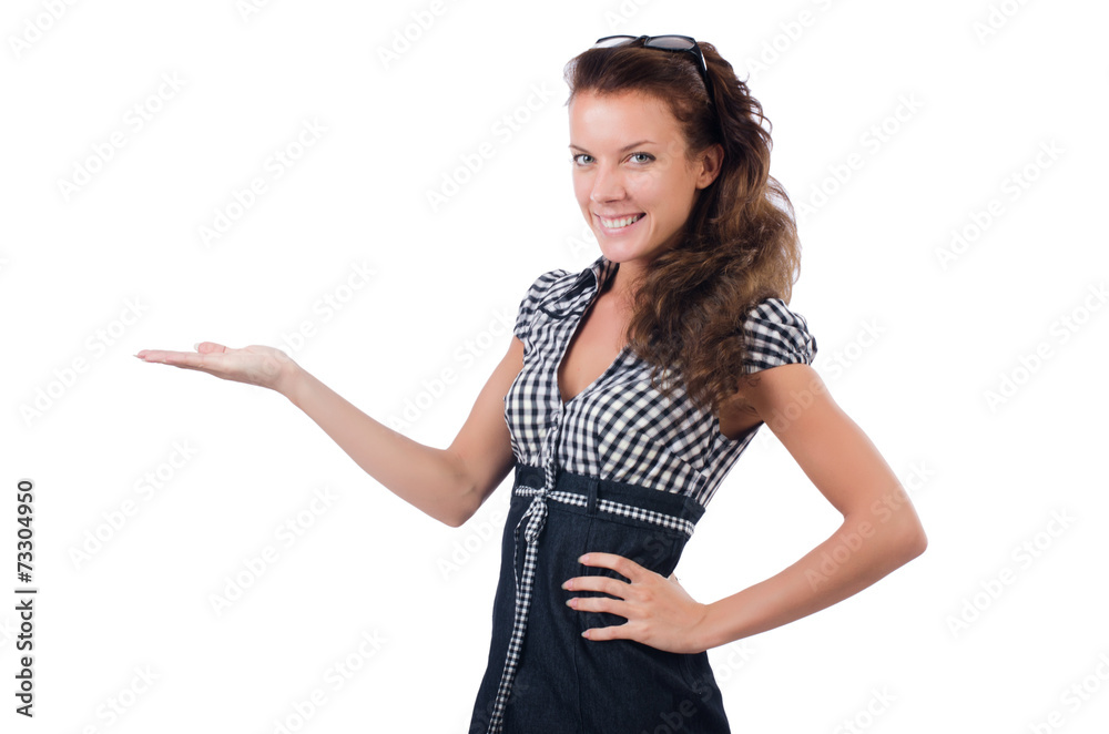 Businesswoman in business concept isolated on white Businesswoman in business concept isolated on white