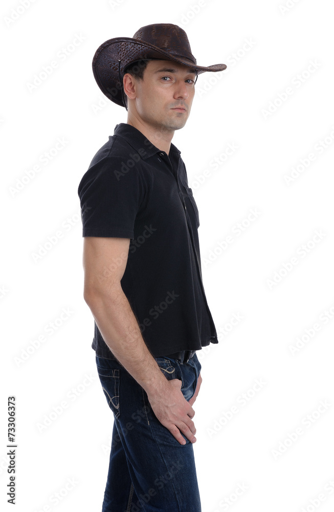 man wearing cowboy hat