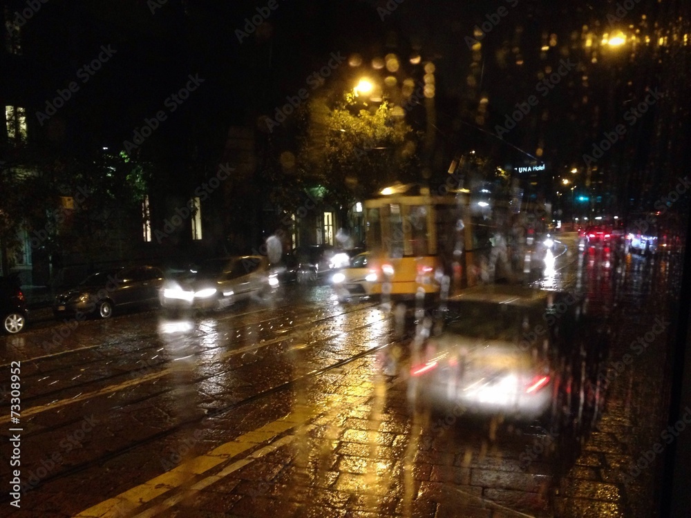 traffic lights with rain, luci del traffico sotto la pioggia