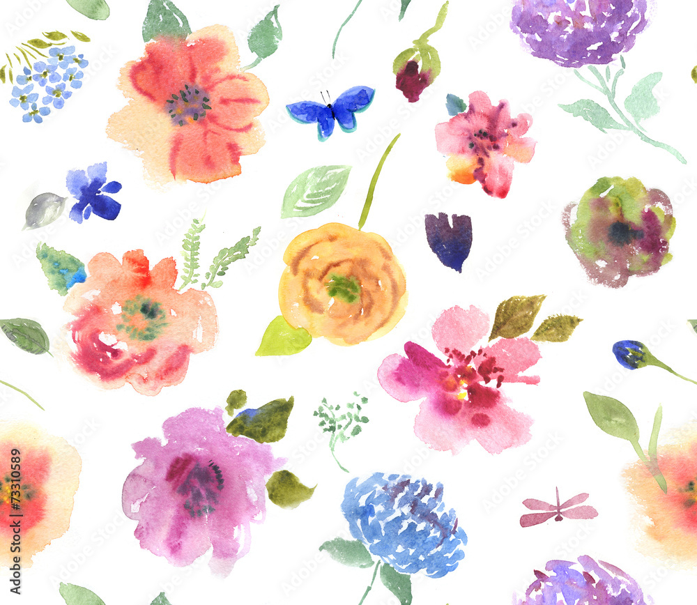 Obraz premium Watercolor seamless pattern