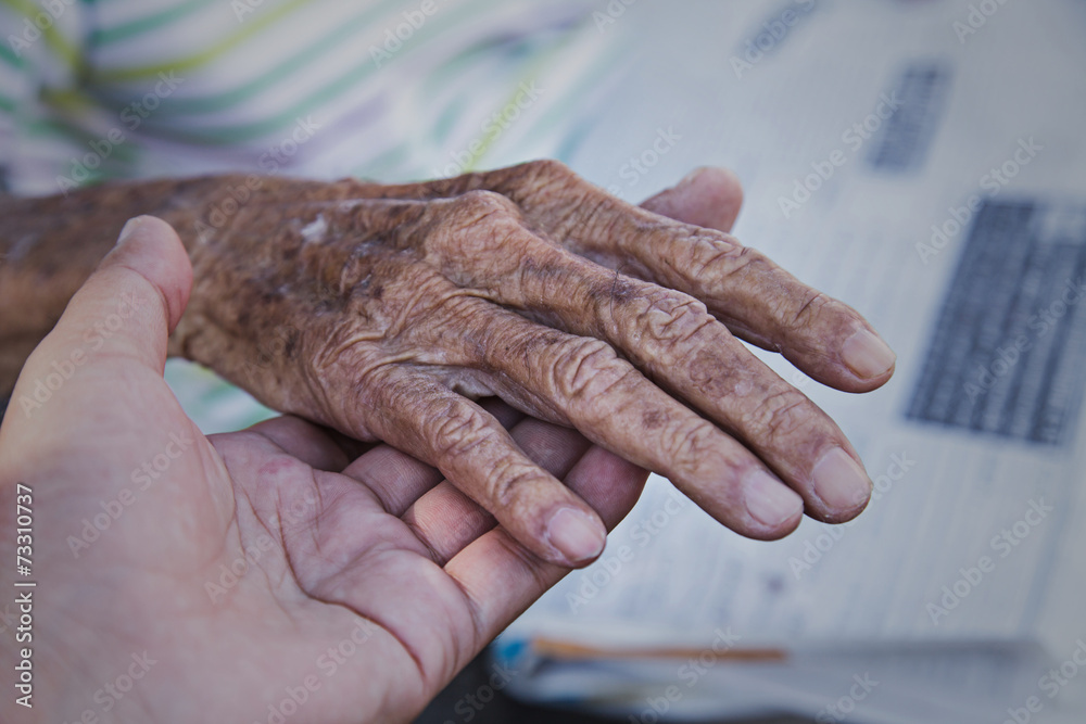 Fototapeta premium Hand of an old man