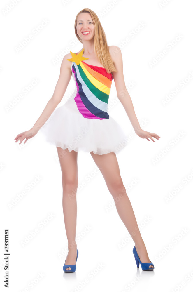 Naklejka premium Young woman in fashion concept