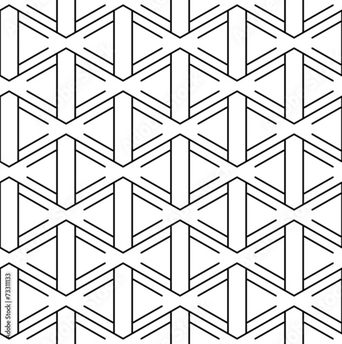 Black and white geometric seamless pattern with line.